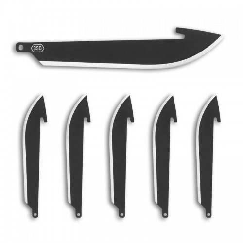 Outdoor Edge 3.5" Replacement Drop Point Blades 6 Pack Black Oxide