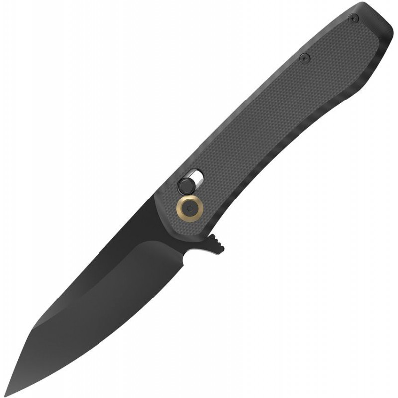 Outdoor Edge Sentinel Crossbar Lock Folding Knife - 3.15" Black Oxide Blade Black G10 Handle