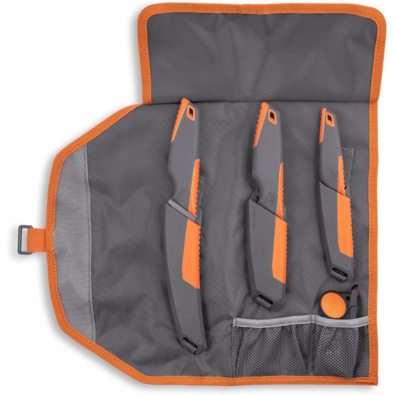 Outdoor Edge Vantex Hunting Knife Set - 3 Knives, Sharpener and Knife Roll