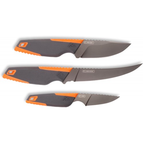 Outdoor Edge Vantex Hunting Knife Set - 3 Knives, Sharpener and Knife Roll