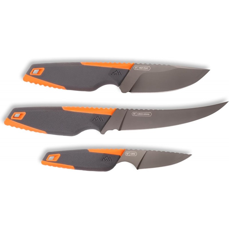 Outdoor Edge Vantex Hunting Knife Set - 3 Knives, Sharpener and Knife Roll