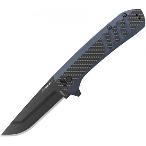 Outdoor Edge Razor VX4 Folder - 3" Removable Blade (4 Included) Carbon Fibre Over Blue G10 Handle