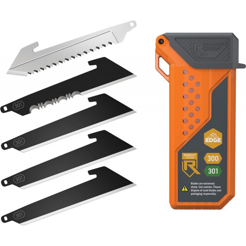 Outdoor Edge Razor XD2 Pocket Knife - 3" Removable Utility Blade (5 included) TPE Handle Gray