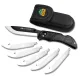 Outdoor Edge RazorPro L Black Folding Hunter - 3.5" Replacement Blades Black Rubberized TRP Handle Cyclaire Knives and Tools