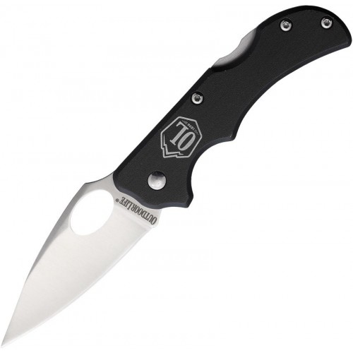 Outdoor Life Summit Lockback Folding Knife - 2.75" Stainless Steel Blade Black Aluminum Handle