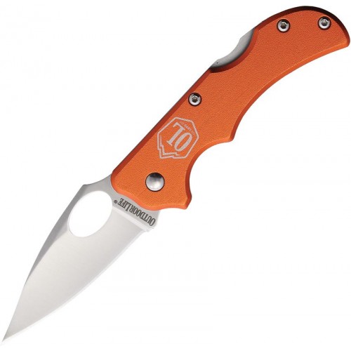 Outdoor Life Summit Lockback Folding Knife - 2.75" Stainless Steel Blade Orange Aluminum Handle