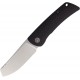 Petrified Fish Flavorist Folding Knife - 3.07" K110 Satin Cleaver Blade Black Micarta Handle