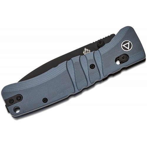 QSP Ripley Glyde Folding Knife - 3.5" 14C28N Black Blade Milled Grey G10 Handle