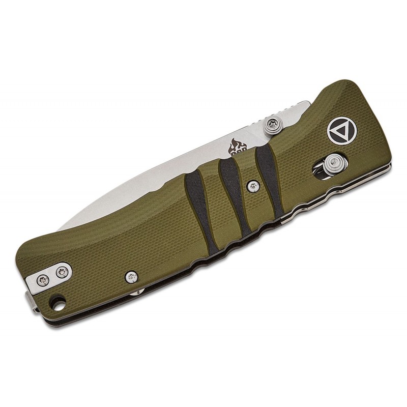 QSP Ripley Glyde Folding Knife - 3.5" 14C28N Blade Milled OD GReen G10 Handle
