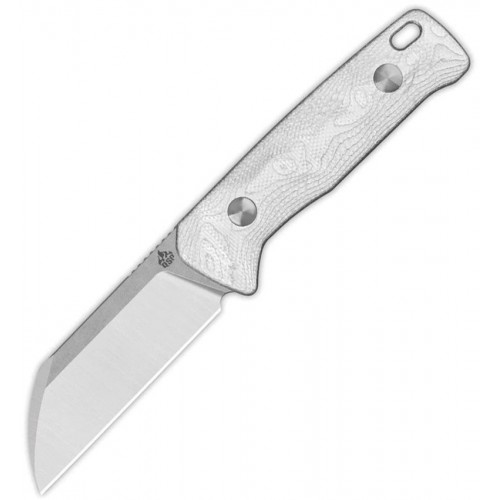 QSP Baby Penguin Fixed Blade Knife - 2.53" 14C28N Two-Tone Satin Sheepsfoot Blade Aluminum Foil Handle