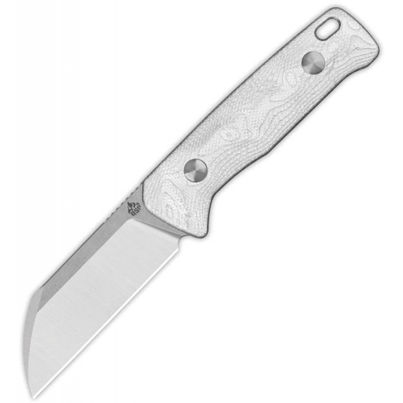 QSP Baby Penguin Fixed Blade Knife - 2.53" 14C28N Two-Tone Satin Sheepsfoot Blade Aluminum Foil Handle