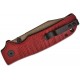 QSP Kali Folding Knife - 3.25" 14C28N Champagne Blade Dark Red Milled G10 Handle