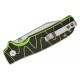 QSP Kali Folding Knife - 3.25" 14C28N Blade Black and Neon Green Milled G10 Handle