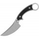 QSP Viper Fixed Blade Knife - 4" Stainless Steel CP Blade Black Sculpted G10 Handle