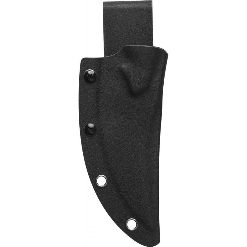 QSP Viper Fixed Blade Knife - 4" Black Stainless Steel CP Blade Black Sculpted G10 Handle