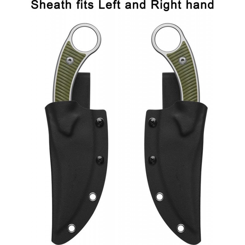 QSP Viper Fixed Blade Knife - 4" Stainless Steel CP Blade OD Green Sculpted G10 Handle