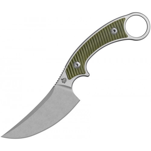 QSP Viper Fixed Blade Knife - 4" Stainless Steel CP Blade OD Green Sculpted G10 Handle