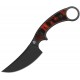 QSP Viper Fixed Blade Knife - 4" Black Stainless Steel CP Blade Black and Red Tortoise Resin Sculpted Handle