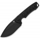 QSP Tiny Tots Fixed Blade Knife - 3.5" Black Stainless Steel DP Blade Black G10 Handle