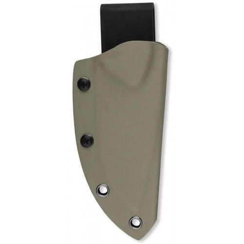 QSP Tiny Tots Fixed Blade Knife - 3.5" Black Stainless Steel DP Blade OD Sand G10 Handle