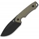 QSP Tiny Tots Fixed Blade Knife - 3.5" Black Stainless Steel DP Blade OD Sand G10 Handle