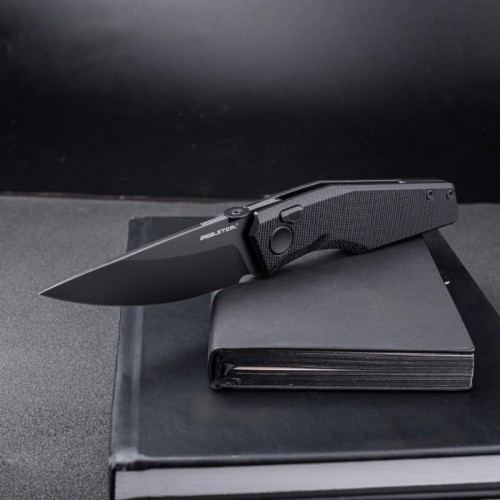 Real Steel Spectrum Folding Knife - 3.7" Nitro-V Black Blade Black G10 Handle