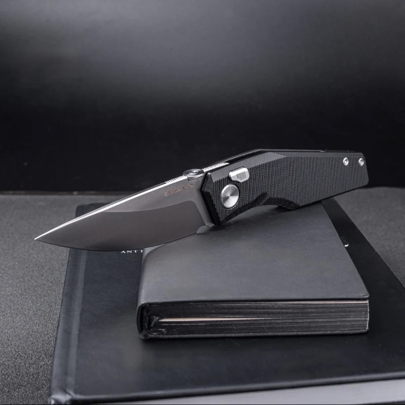 Real Steel Spectrum Folding Knife - 3.7" Nitro-V Blade Black G10 Handle