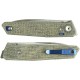 Reate Knives PL-6 Pivot Lock Folding Knife - 3.63" Nitro-V Spear Point Blade Black and Green Canvas Micarta