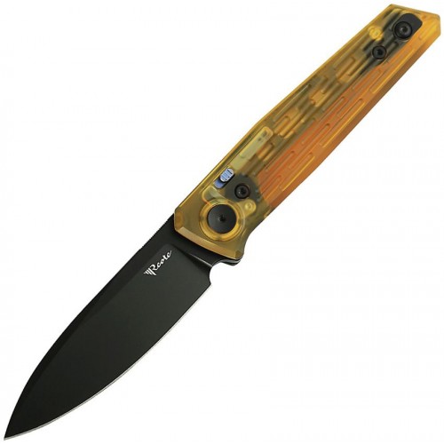Reate Knives PL-6 Pivot Lock Folding Knife - 3.63" Black Nitro-V Spear Point Blade Ulterm Handle