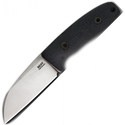Reiff Knives Circadian Knife - 3.28" CPM-MagnaCut Sheepsfoot Blade Black Canvas Micarta Handle Kydex Sheath