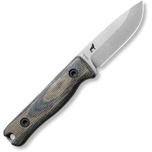 Reiff Knives F3 EDC Knife - 2.9" CPM-3V Carbon Steel Blade Black and Green Canvas Micarta Handle Kydex Sheath