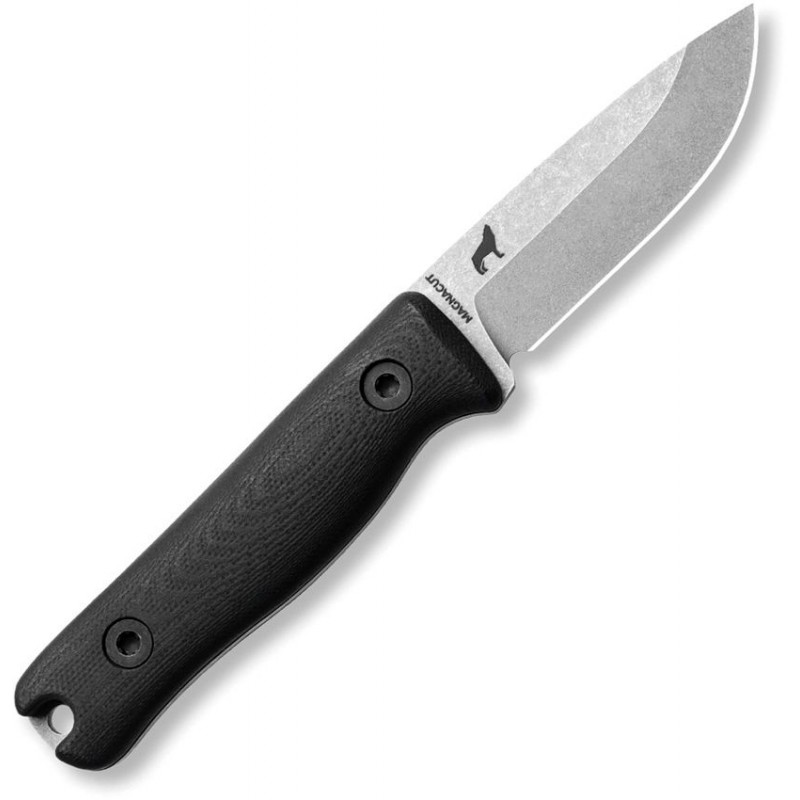 Reiff Knives F3 EDC Knife - 2.9" CPM-MagnaCut Stainless Blade Black G10 Handle Leather Sheath