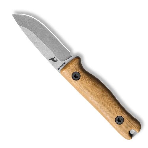 Reiff Knives F3 EDC Knife - 2.9" CPM MagnaCut Coyote Tan G10 Handle Leather Sheath