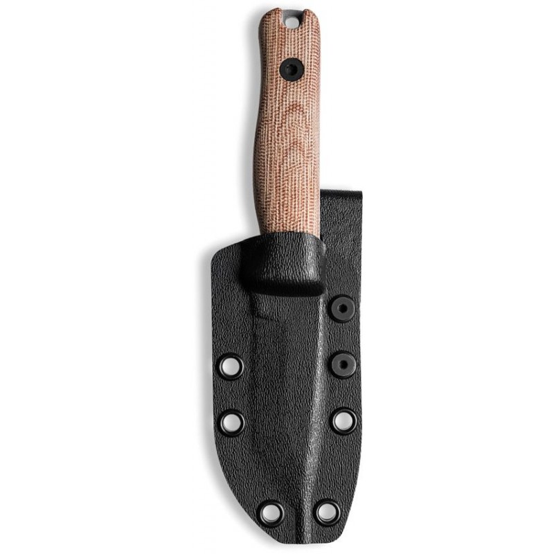 Reiff Knives F3 EDC Knife - 2.9" CPM-3V Carbon Steel Blade Natural Canvas Micarta Handle Kydex Sheath
