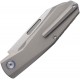 Remette Squirrel UK EDC Folding Knife - 2.83" M390 Sheepsfoot Blade Grey Titanium Handle