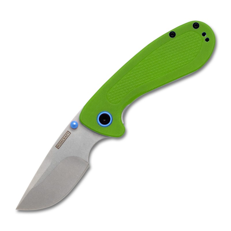 RoseCraft Blades Pocket Monster Folding Knife Green G10 Handle