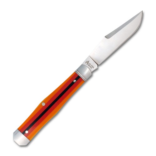 RoseCraft Blades UK EDC Cane Creek Jack Pocket Knife - 2.7" D2 Blade Black and Orange G10 Handle