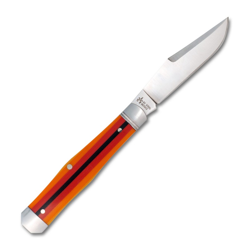 RoseCraft Blades UK EDC Cane Creek Jack Pocket Knife - 2.7" D2 Blade Black and Orange G10 Handle