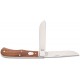 RoseCraft Blades Cockleburr Creek Trapper Folding Knife - 3.25" D2 Clip and Spey Blades Rosewood Handle with Stainless Bolsters