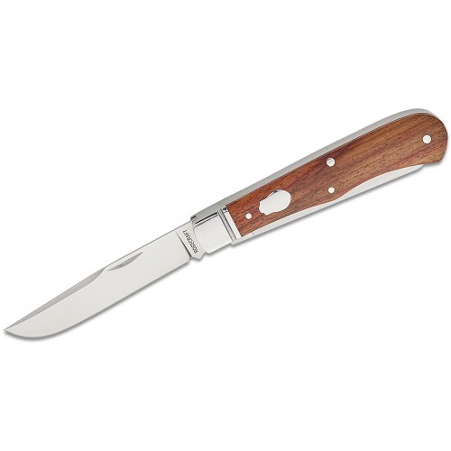 RoseCraft Cockleburr Creek Trapper Folding Knife - 3.25" D2 Clip and Spey Blades Rosewood Handle