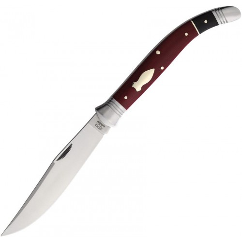 Rough Ryder Reserve Sabacc Pocket Knife - 4.25" D2 Tool Steel Blade Black and Burgundy Micarta Handle