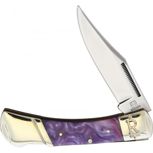 Rough Ryder Purple Swirl Lockback Knife - 2.75" Stainless Steel Blade Purple Swirl Handle