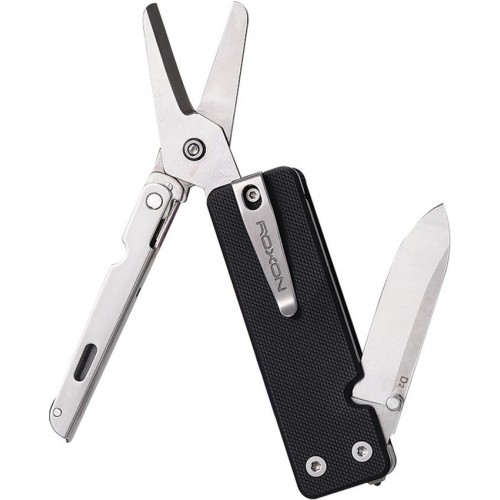 Roxon KS2 Elite One Handed Multi-Tool -  3.42" Closed 14 Tools Black G10 Handle