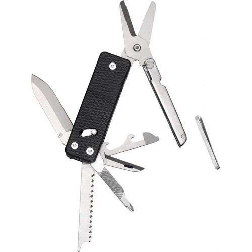 Roxon KS2 Elite One Handed Multi-Tool -  3.42" Closed 14 Tools Black G10 Handle