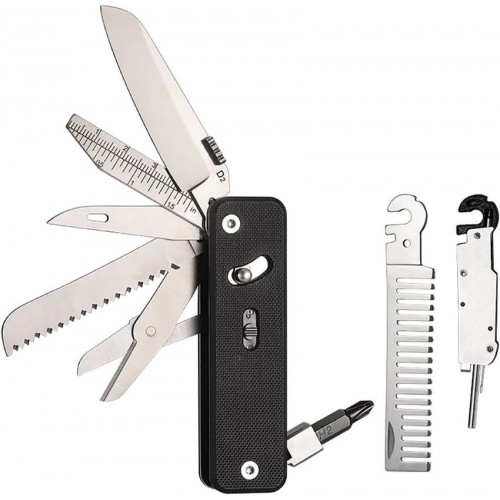 Roxon FLEX Companion Modular Multi-Tool - 3.5" Closed 13 Tools Black G10 Handle