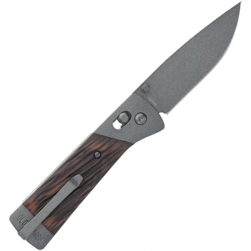 Schrade Old Timer Frontier Pivot Lock Knife - 3.1" Gray Blade Luxewood Compostie Handle