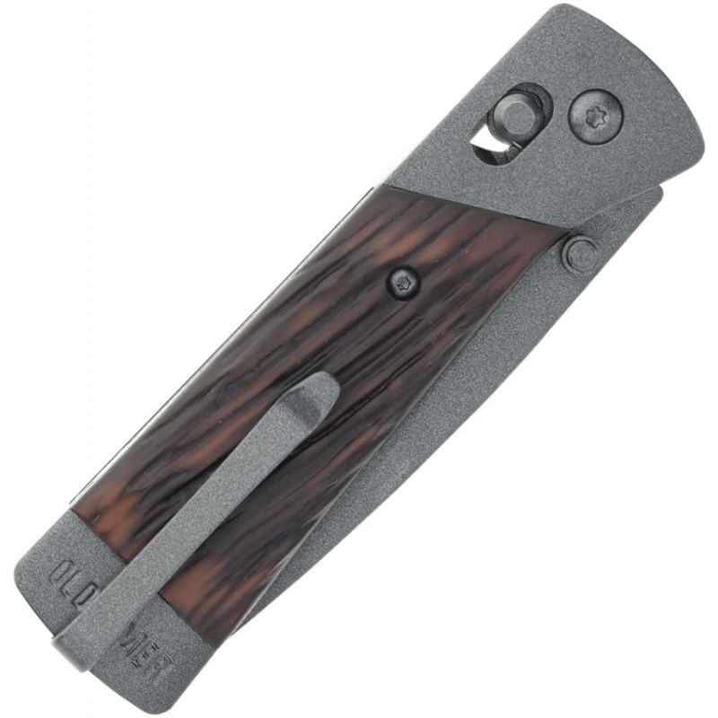 Schrade Old Timer Frontier Pivot Lock Knife - 3.1" Gray Blade Luxewood Compostie Handle