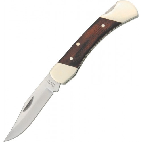 Schrade Uncle Henry LB3 Brown Bear Folding Knife - 2.2" 7Cr17Mov Stainless Steel Blade Rosewood Handle