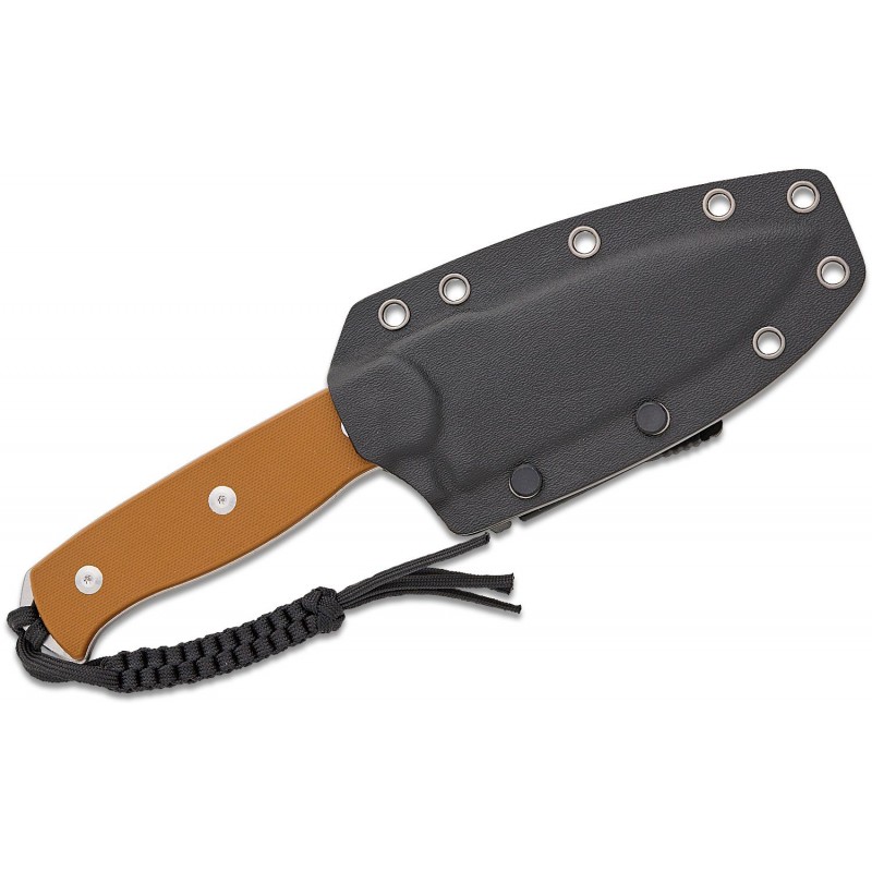 Sencut Toxodon Fixed Blade Knife - 4.57" 9Cr18MoV Stonewashed DP Blade Brown G10 Handle Kydex Sheath with T-Clip