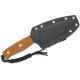 Sencut Toxodon Fixed Blade Knife - 4.57" 9Cr18MoV Stonewashed DP Blade Brown G10 Handle Kydex Sheath with T-Clip